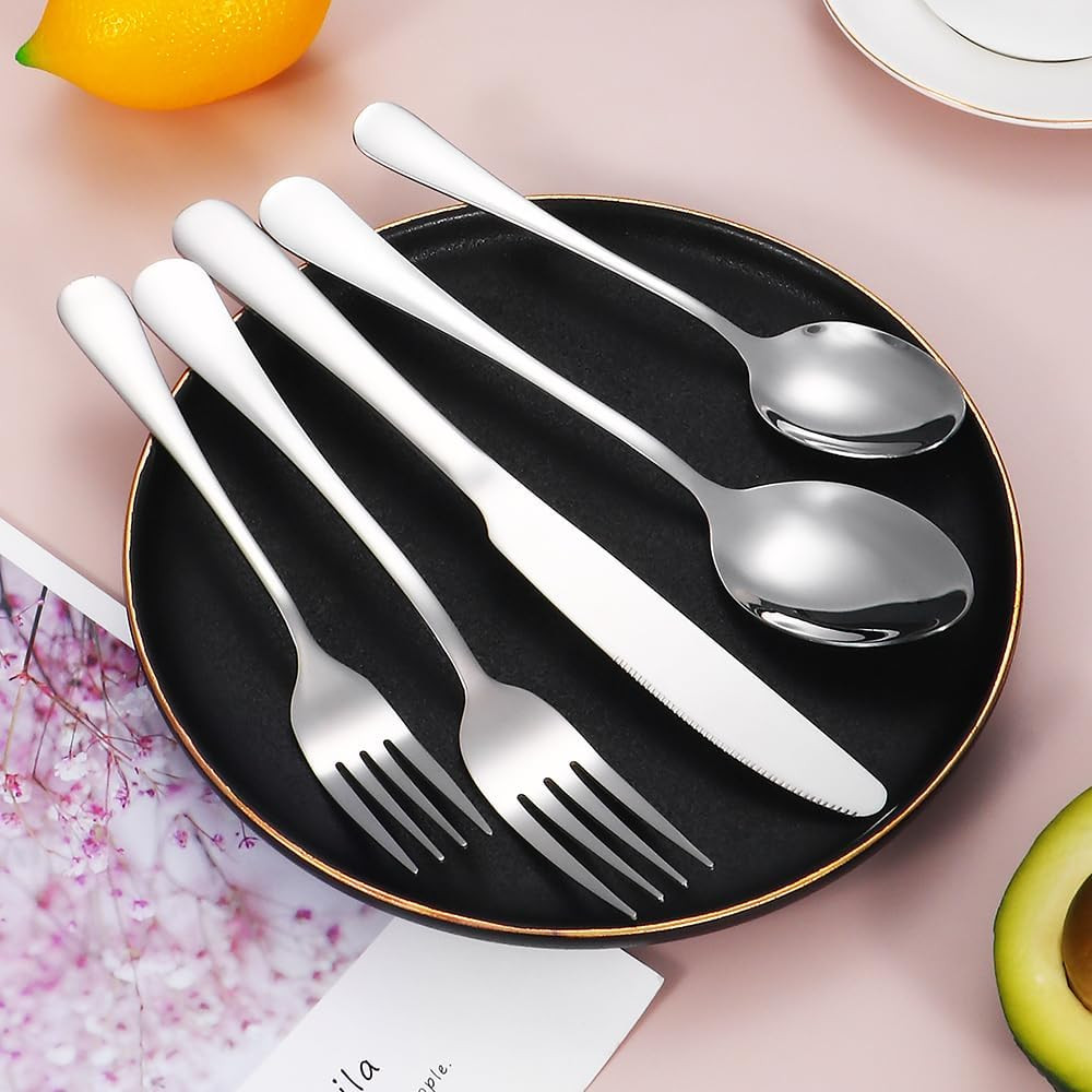 Silverware Set 50 Piece Stainless Steel Flatware Set Silverware Utensils for 10