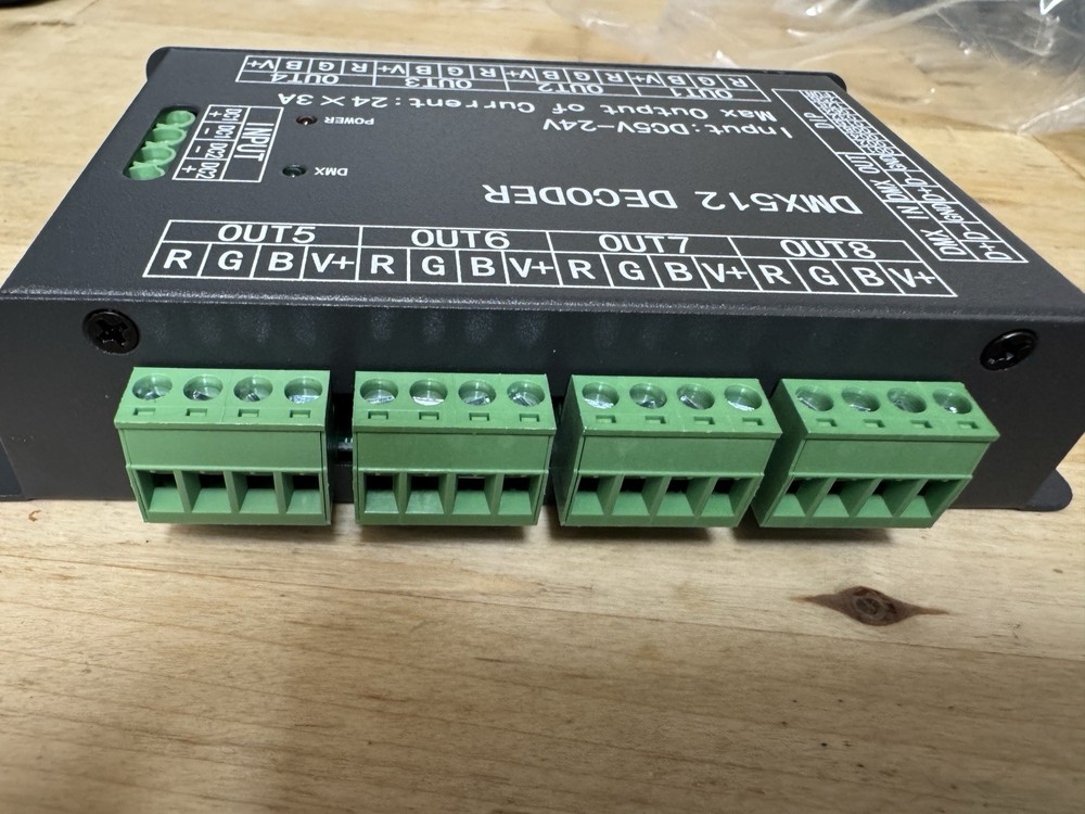 High Power 24 Channel RGB 3A/CH DMX512 Controller Led Decoder Dimmer 500Hz Fl...