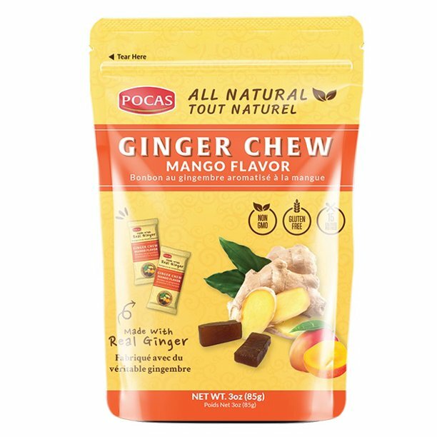 4 PACK DELICIOUS POCAS GINGER MANGO FLAVOR CHEW CANDY