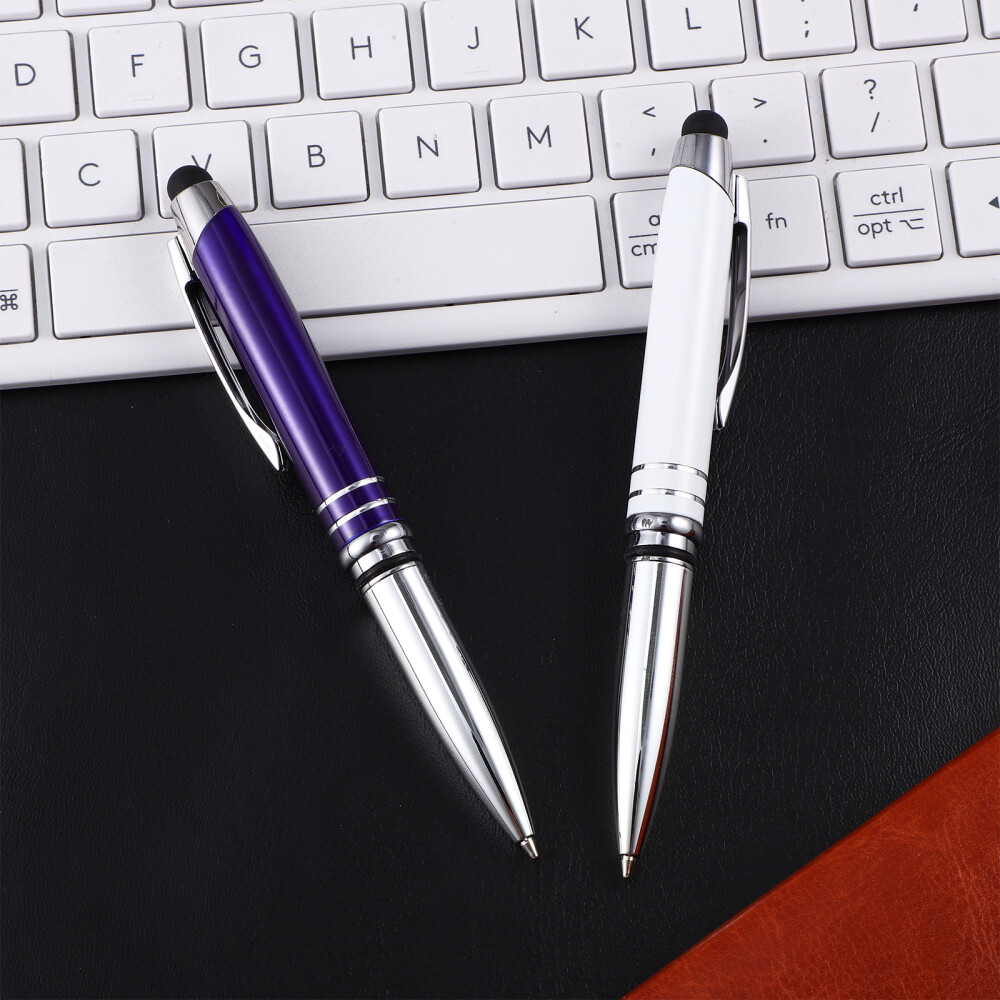 2pcs Lighted Ballpoint Pens Flashlight Writing Light Capacitive Stylus Pen