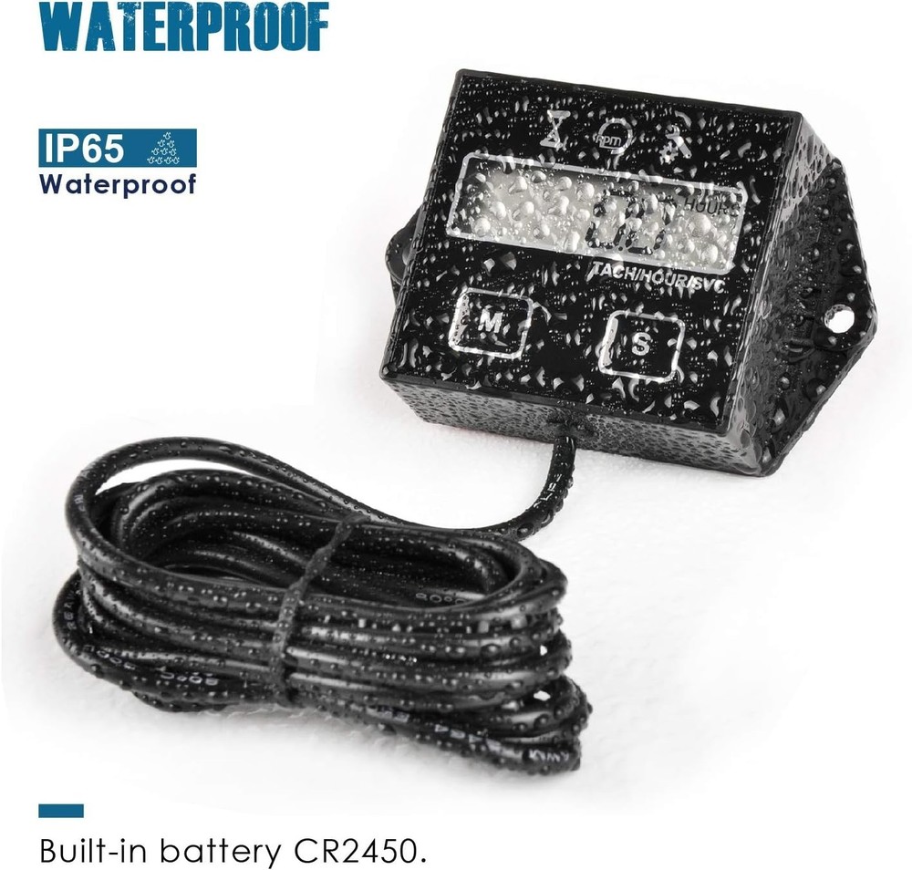 Multifunctional Hour Meter & Tachometer - Engine RPM and Maintenance Tracker