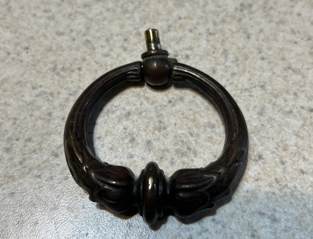 Drawer Brass Rings Pulls Handles Drop Dresser 2 Round Pulls Antiques Pair By KBC