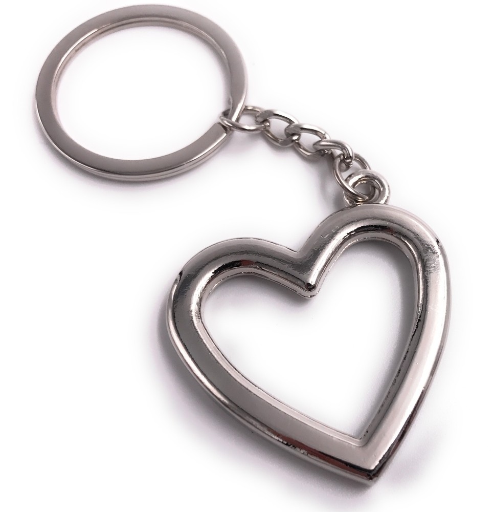 Heart Metal Silver Keychain Pendant