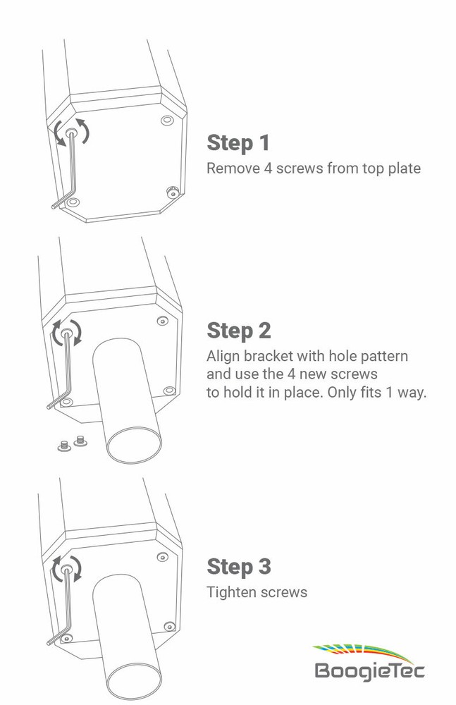BoogieTec EV Evolve 50 Top Mount Light Bracket (qty of 2)