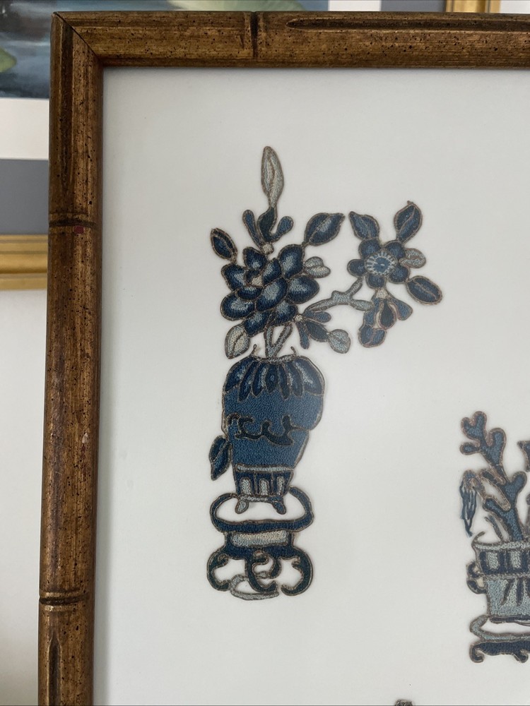 Chinese Medallions Textiles Framed