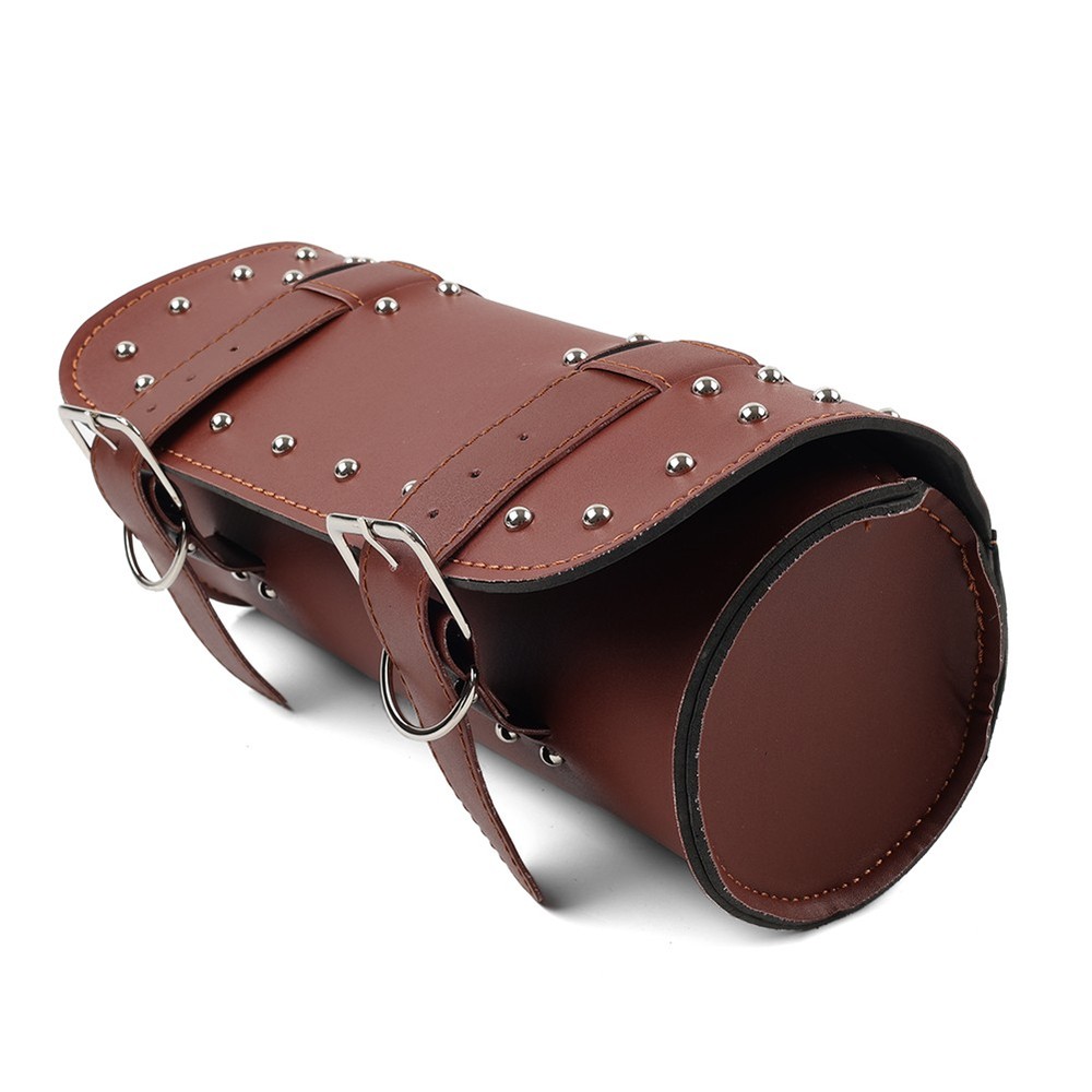 Motorcycle Fork Tool Bag Handlebar Bag Storage Saddle Bags Brown