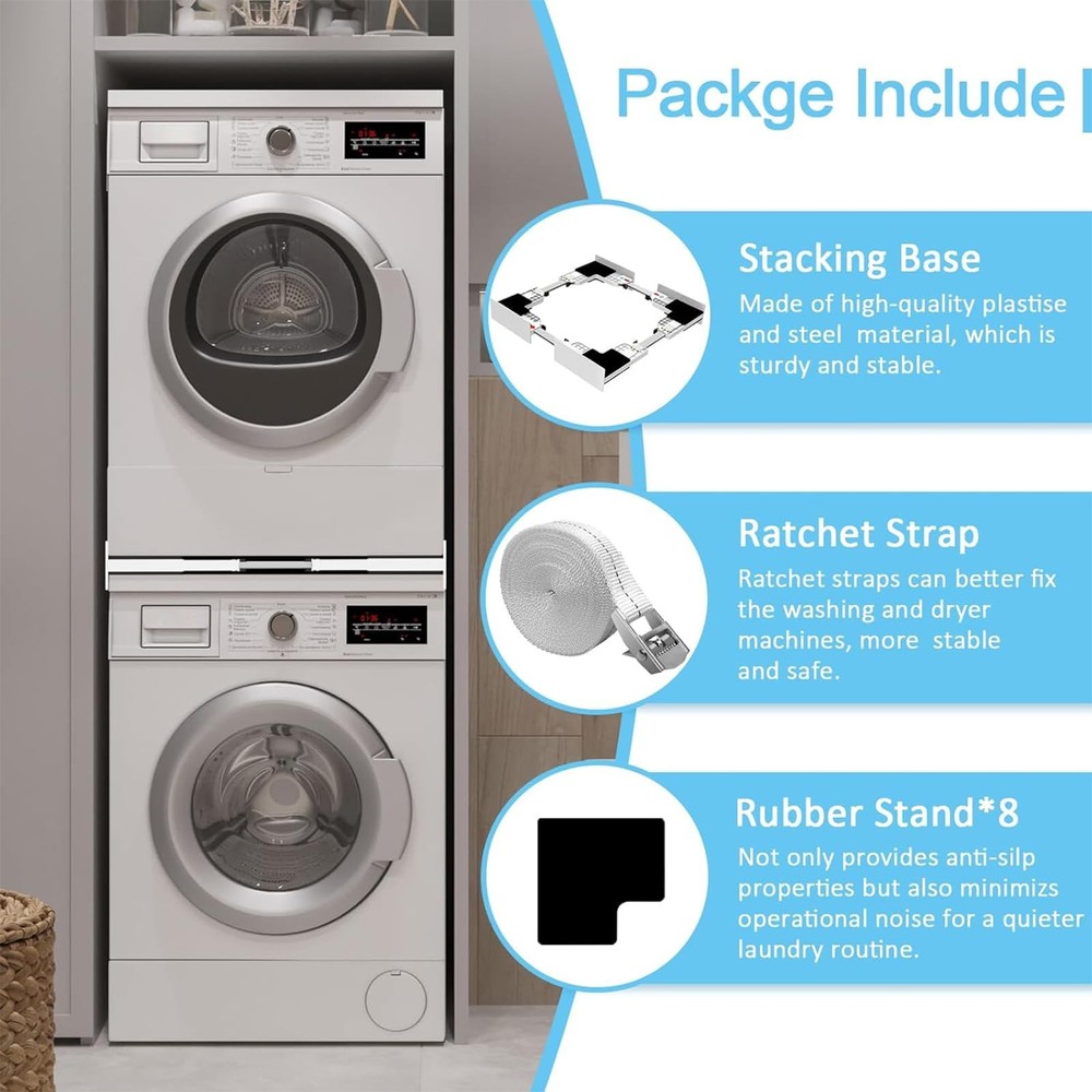 Small Space Laundry Solution - Universal Washer Dryer Stacking Kit