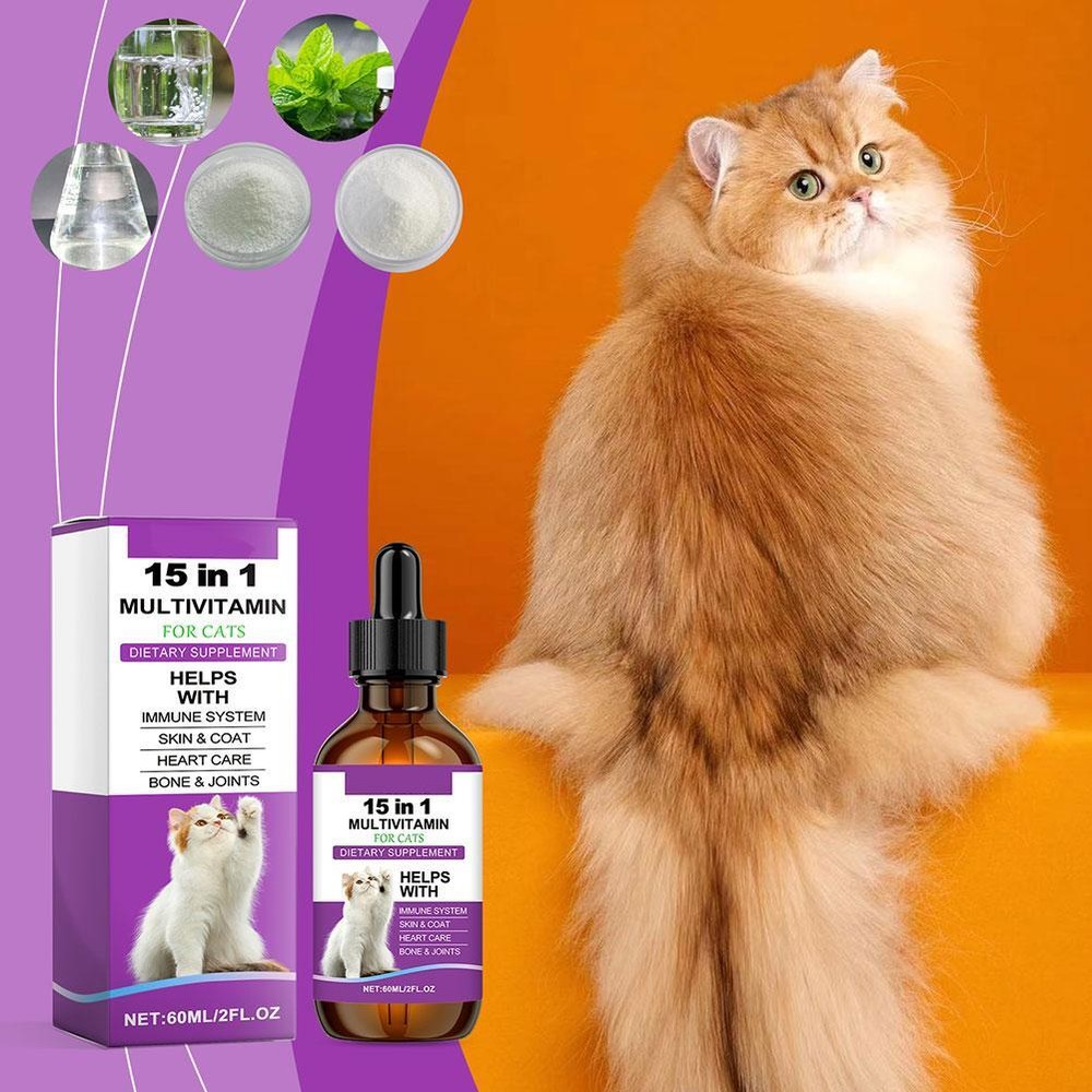 15-in-1 Cat Vitamins and Supplements Liquid Drops