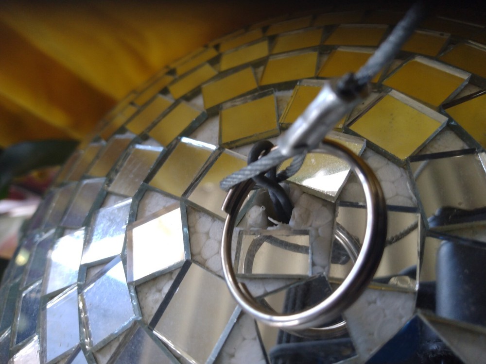 Medium Sized Disco Glass Tile Mirror Ball Spinning Motor For Ceiling