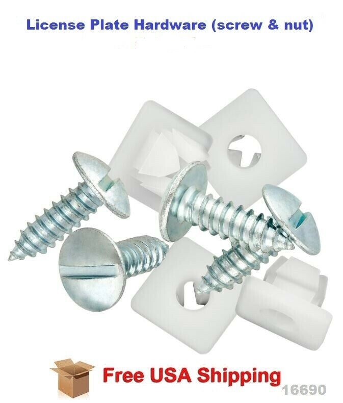 Plastic License Plate Screw & Nut Set of 8