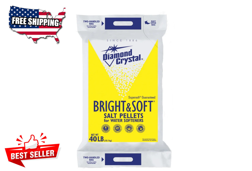 Diamond Crystal Bright & Soft Water Softener Salt Pellets, 40 lb.