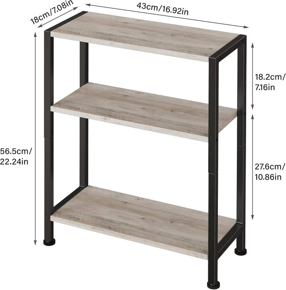 3-Tier Side Table Small EndTable Sofa SideTable Narrow Spaces Slim EndTable