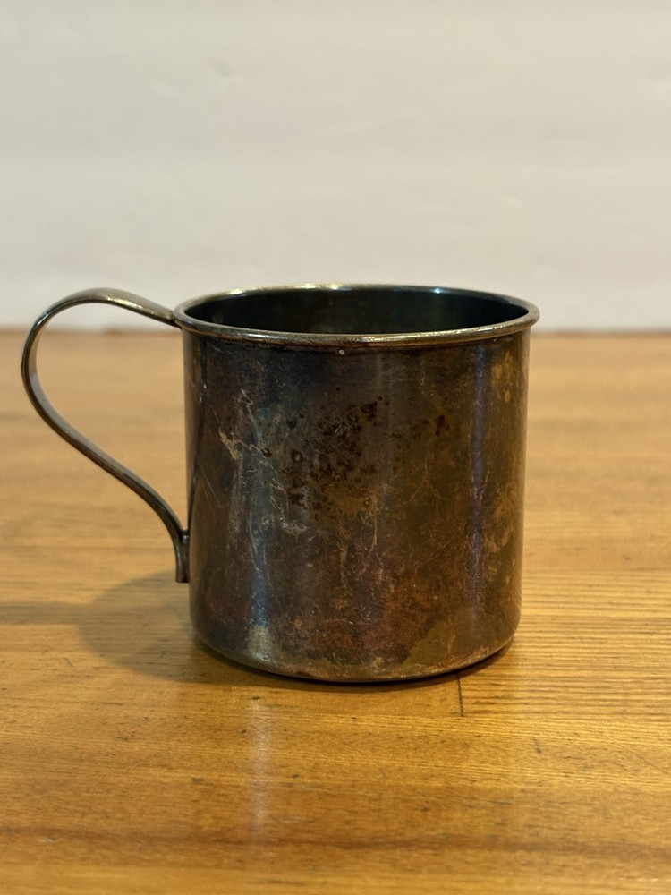 Vintage Silver Plated Child’s Cup. One Ornate Handle.