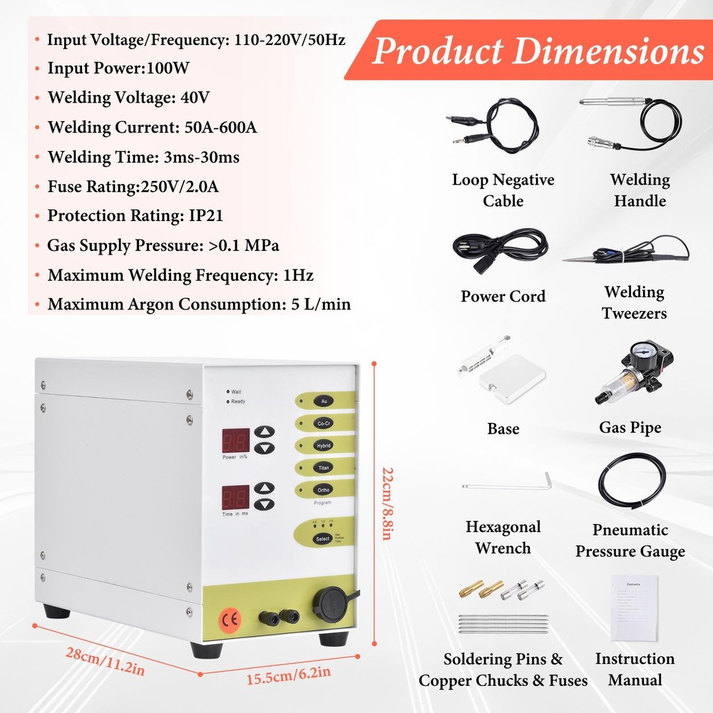Jewelry Automatic Spot Welding Machine 110V 60HZ Pulse Argon arc Welding Machine