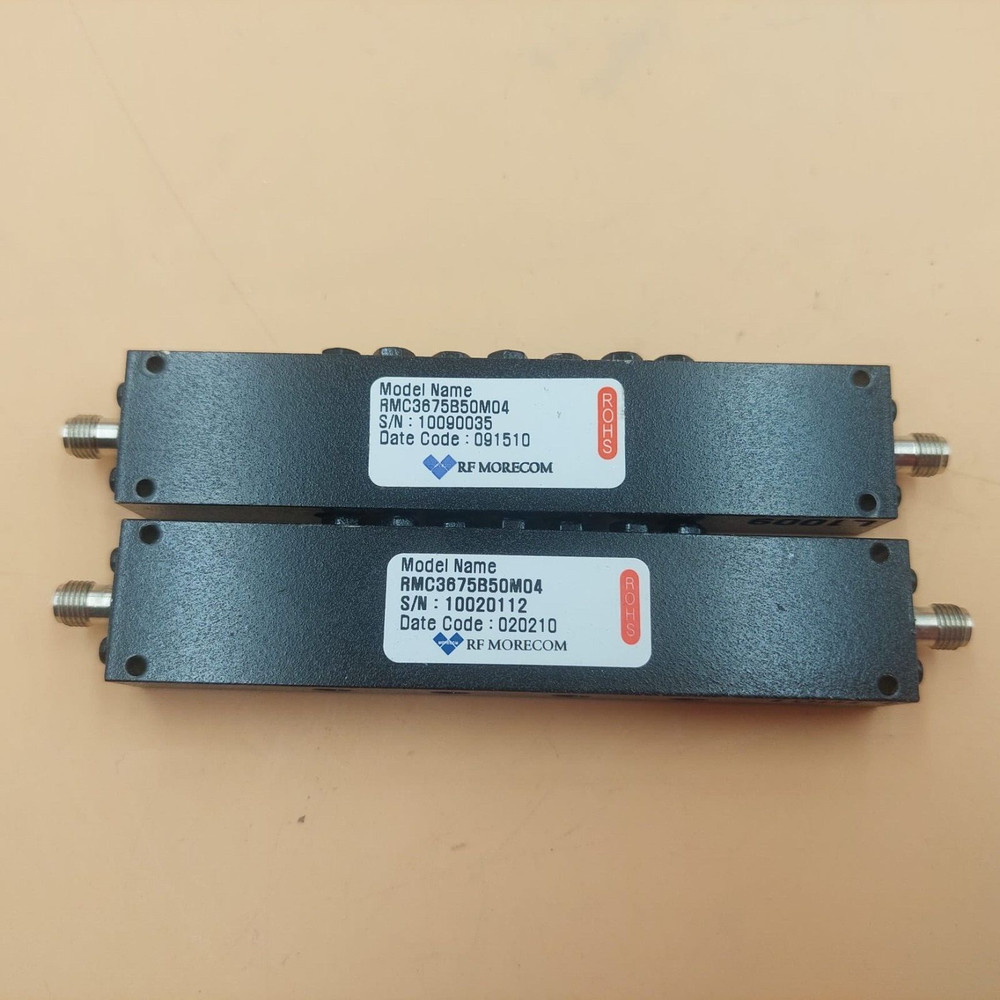 2 UNITS LOT RF MORECOM Microwave RMC3675B50M04 Filter