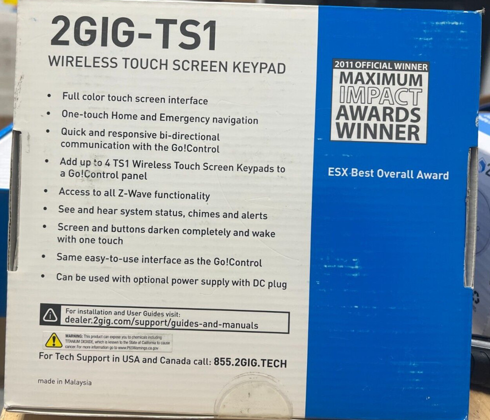 2GIG-TS1 Wireless Touch Screen Keypad