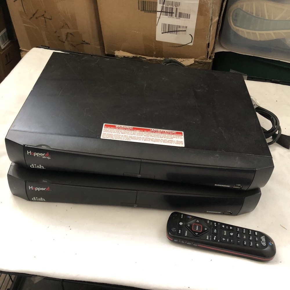 Bundle Lot Dish Network Hopper & Hopper With Sling Plus Remote