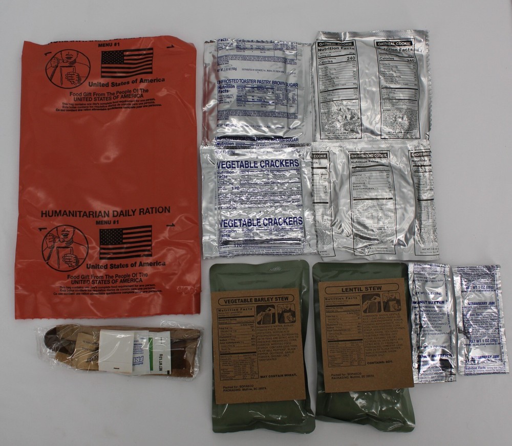 MRE - Wornick MRE 1Case - HUMANITARIAN DAILY RATION - RANDOM MENU - Date 10/2022