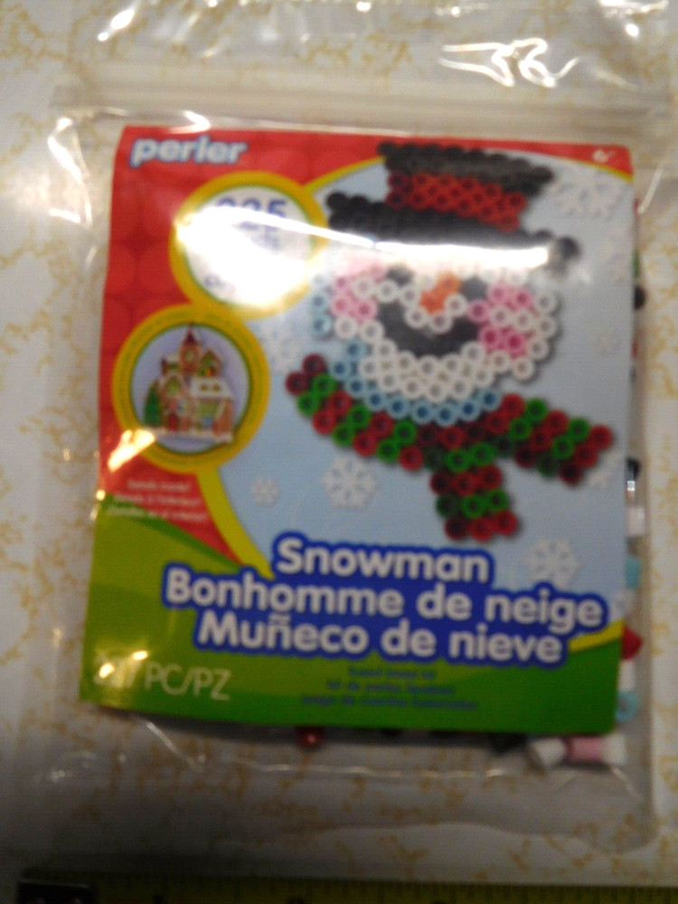 2 Perler Santa & Snowman 225 Bead Kit Lot