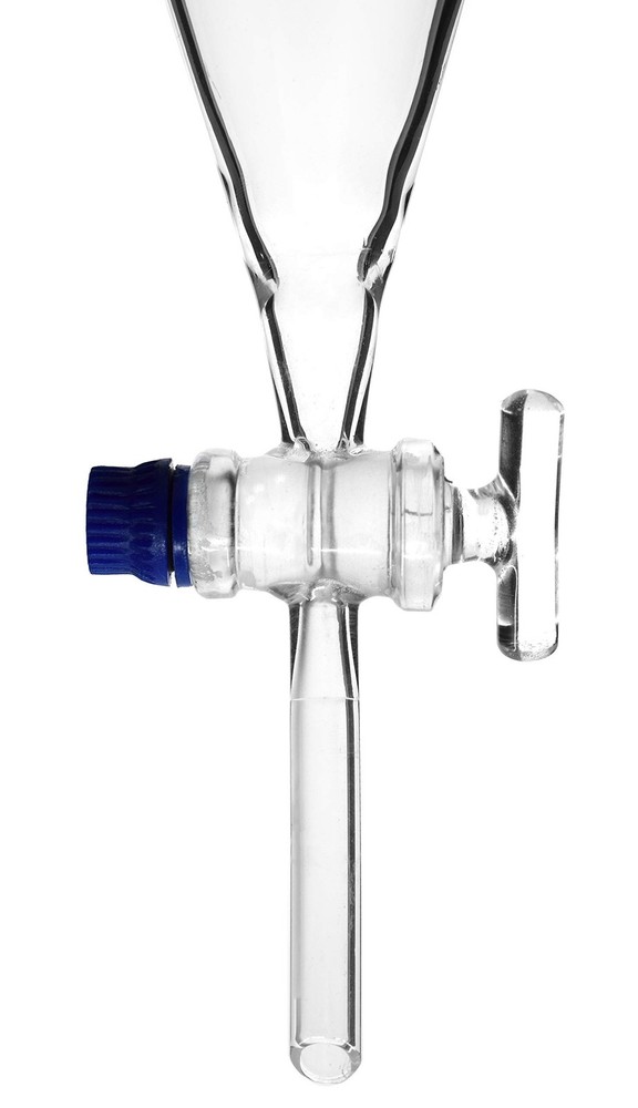 EISCO Squibb Separating Funnel, 500ml - 24/29 Plastic 24/29, Transparent