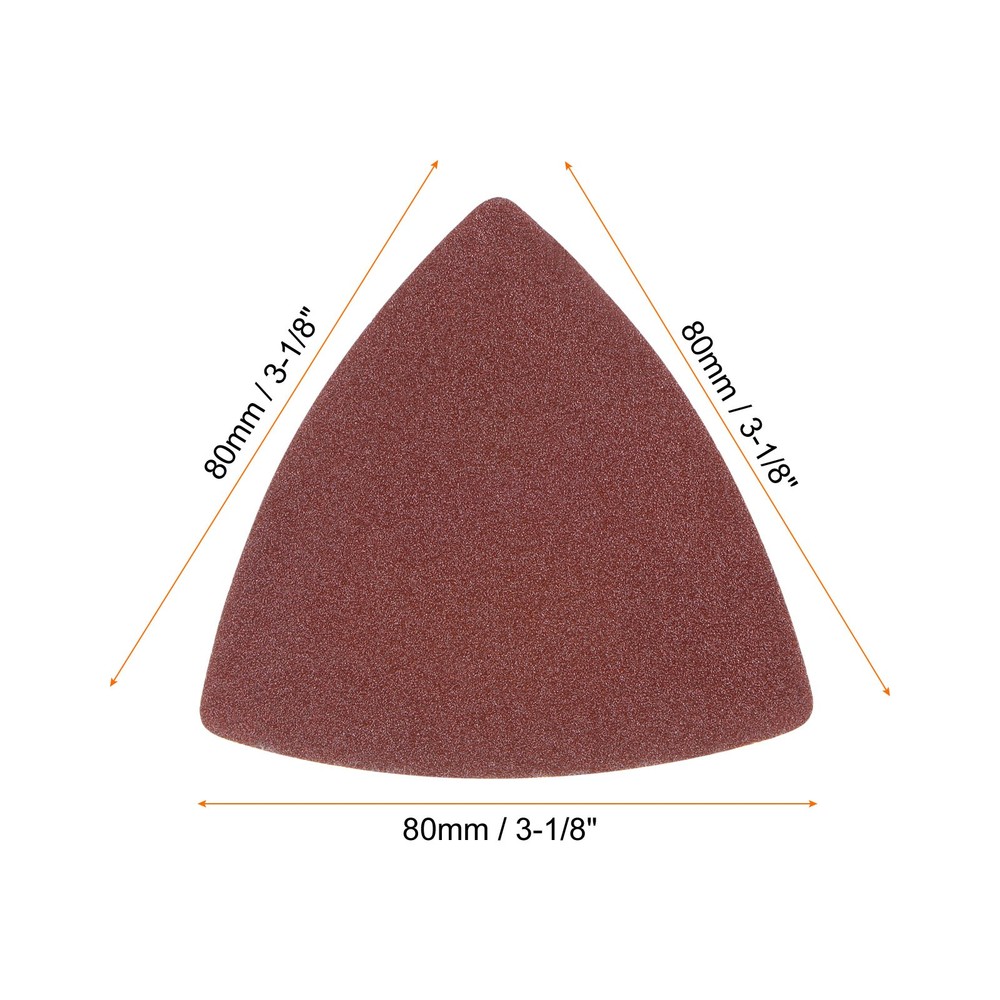 120pcs 150 Grits 80mm Aluminum Oxide Triangular Hook & Loop Sandpapers Pads