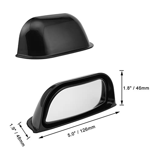 2Pcs Back Passenger Rear View Mirror Adjustable Blind Spot 2 PCS Black frame