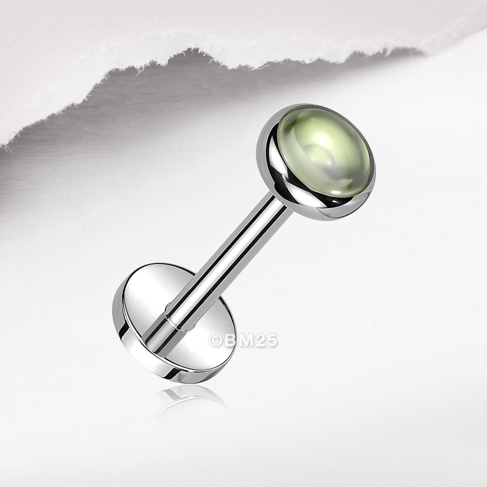 Implant Grade Titanium OneFit Threadless Bezel Stone Flat Back Labret