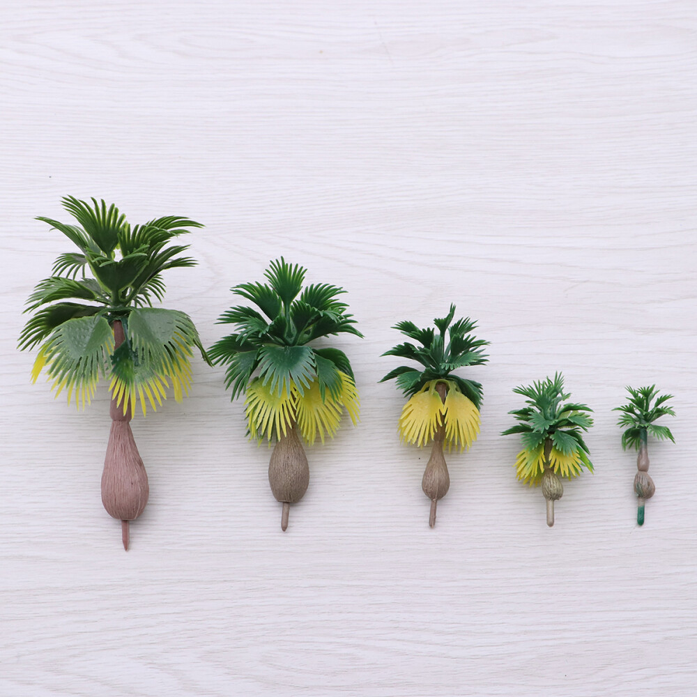 15pcs Model Palm Trees Model Trees Plastic Trees for Diorama