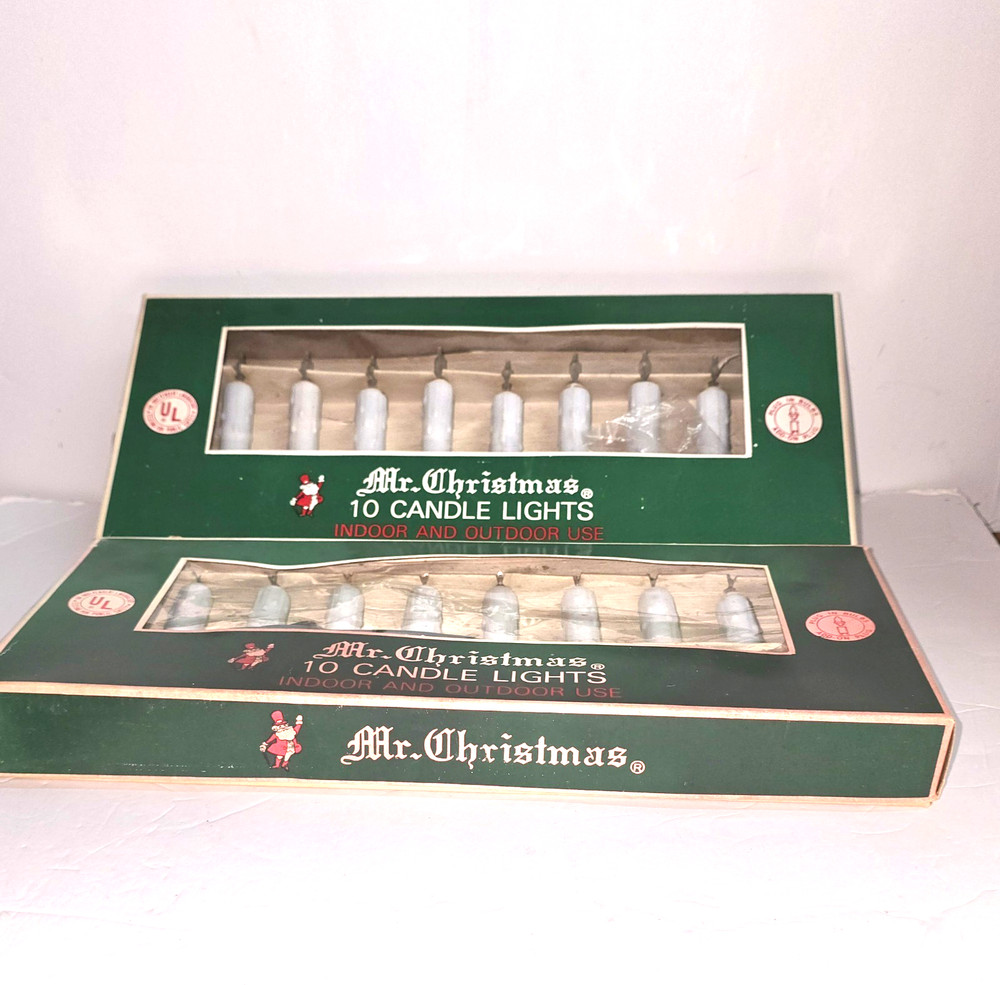 Vtg 2 Boxes Mr Christmas 10 Drip Candle String Lights 20 Lights Total