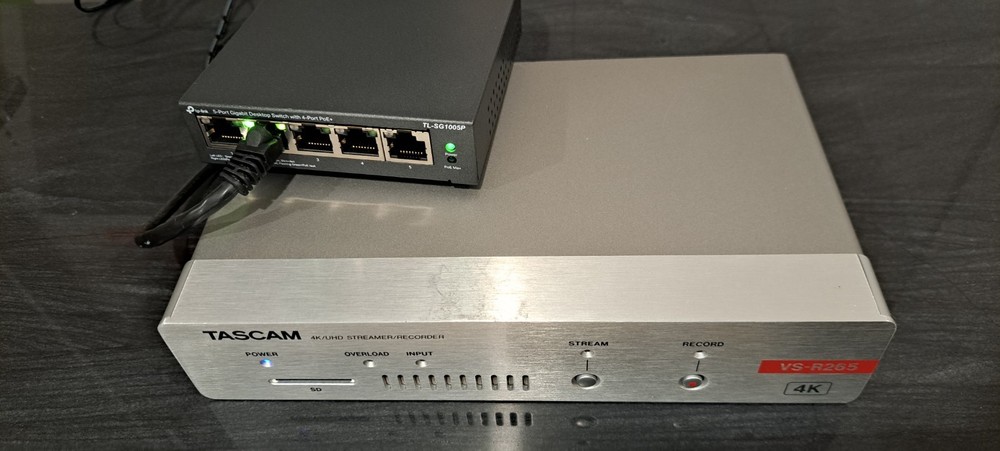 TASCAM VS-R265 4K UHD Video Streamer Encoder Decoder Recorder H.265 HEVC HDMI Po