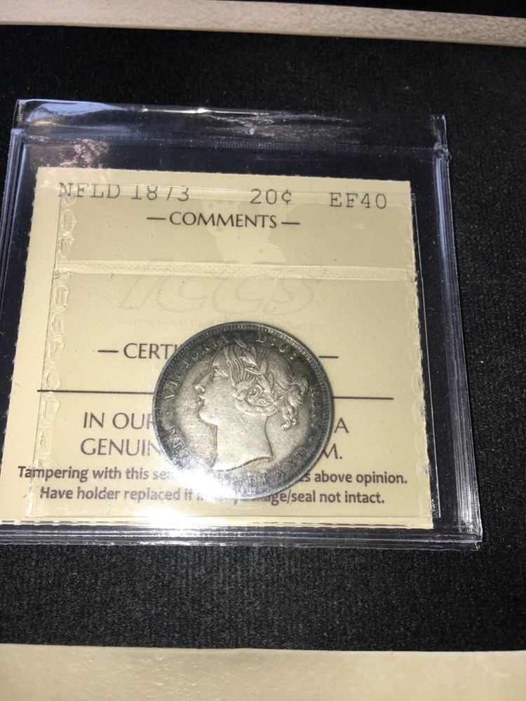 1873 ICCS Graded Newfoundland, ¢20 Twenty Cent**EF-40**
