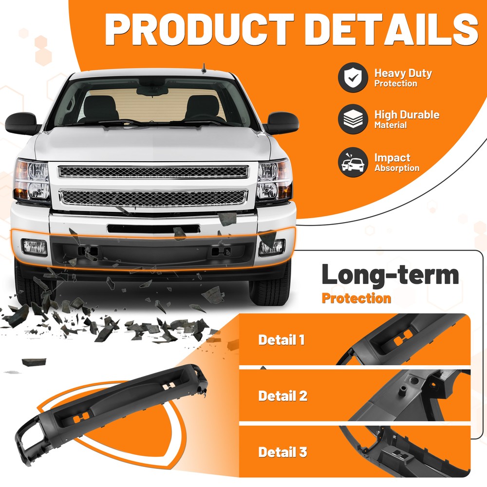 For Chevy Silverado 1500 2007-2013 Front Bumper Lower Valance Air Deflector