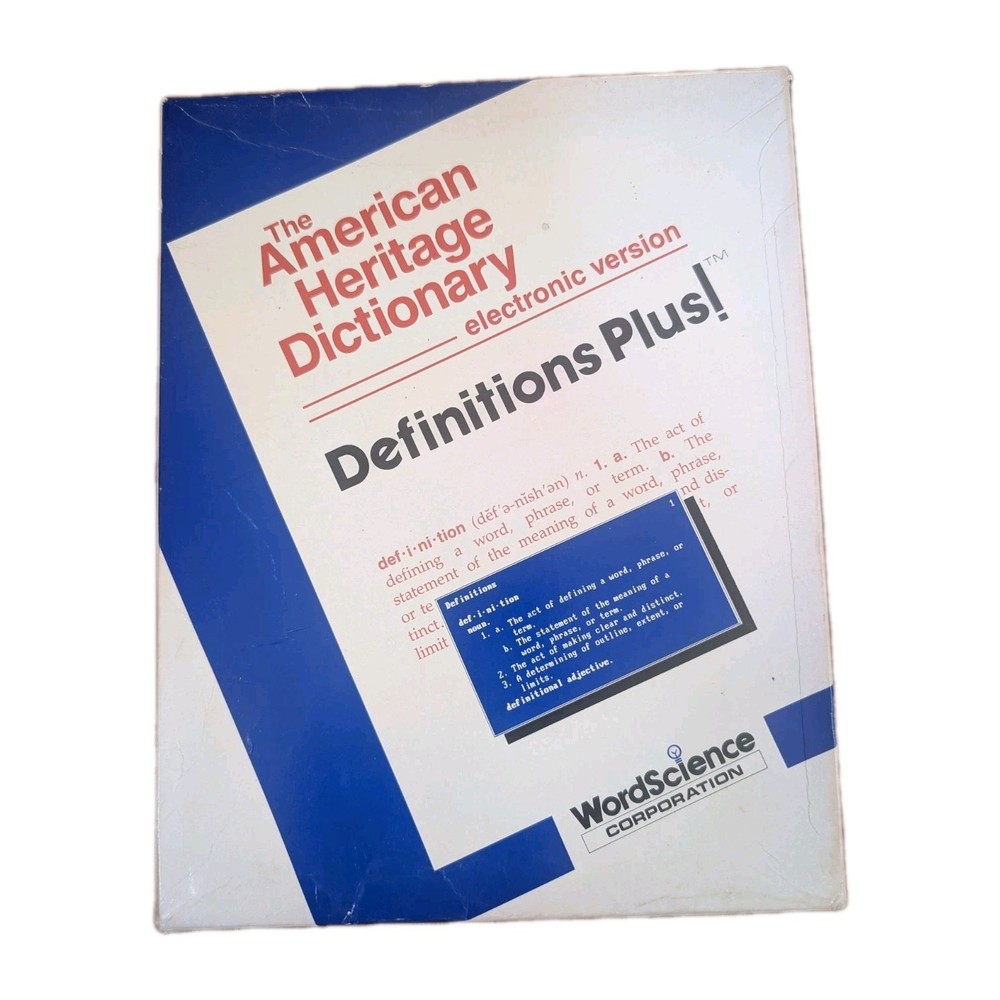 American Heritage Dictionary Electronic Version 5 1/4" Floppy Disk WordScience