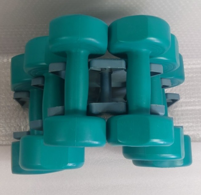 Bollinger Dumbbells Weights Plastic Vinyl Set Green.