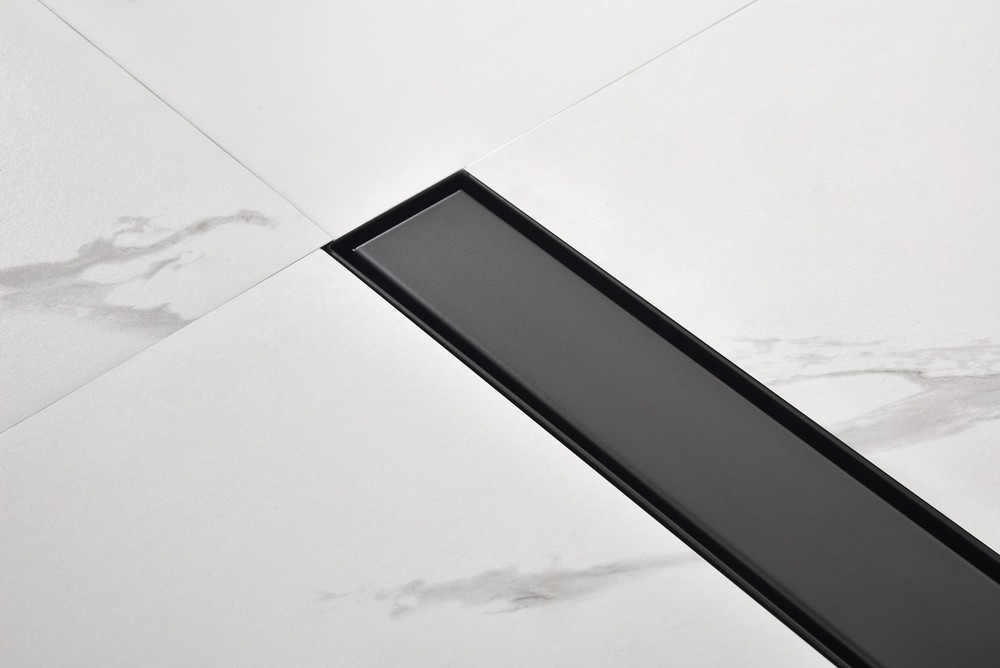 Linear Shower Drain with Removable Quadrato Pattern Grate, 304 Stainless