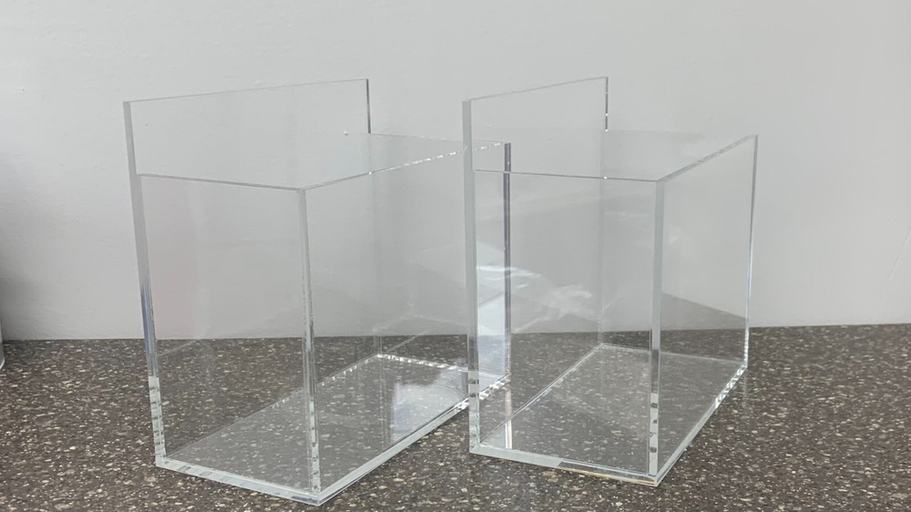 3/16" Thick Clear Acrylic Storage Organizers Containers 2pc