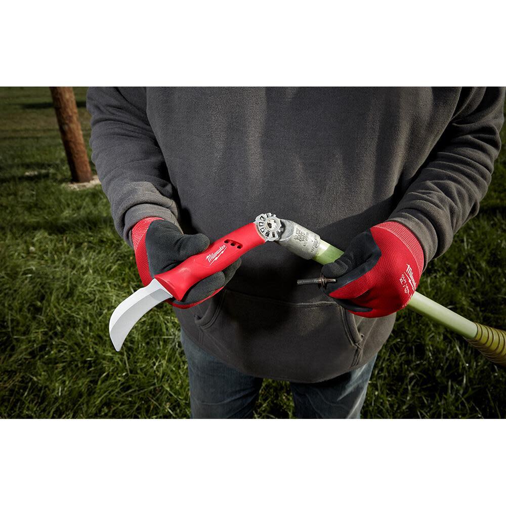 Milwaukee Lineman's Hawkbill Knife With Stickwork 3-In-1 Ring