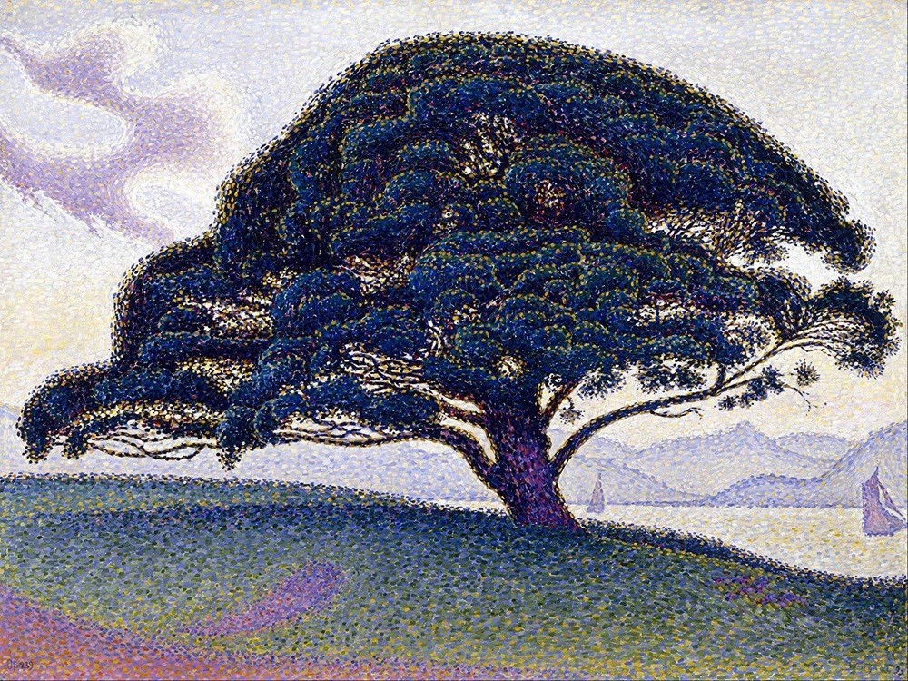 bonaventure pine tree by P. Signac Tile Mural Kitchen Backsplash Ceramic 10x8