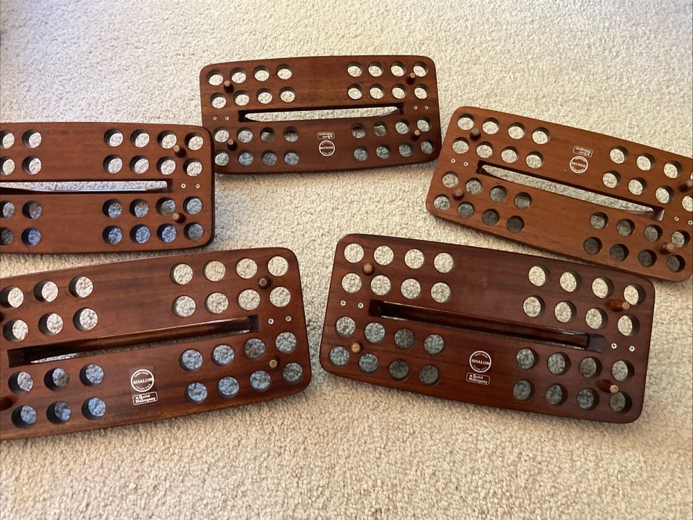 5 Piece Communion Tray Lot 32 Hole With Bread Plates Rectangular