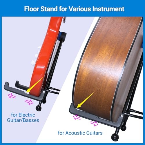 Guitar Stand - Foldable Guitar A-Frame Stand, Portable Solid Black for Guitar