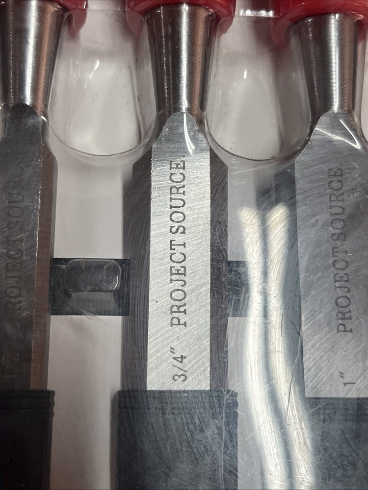 project source 3 pc Wood chisel set 1/2” 3/4” 1” # 0159836 NOS