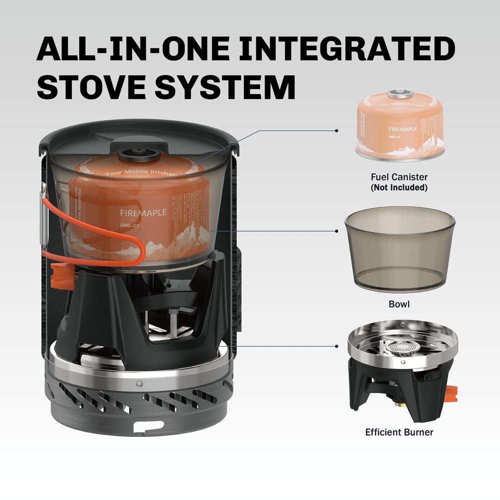 Fire-Maple "Fixed Star 1" Backpacking and Camping Stove System | X1, Black