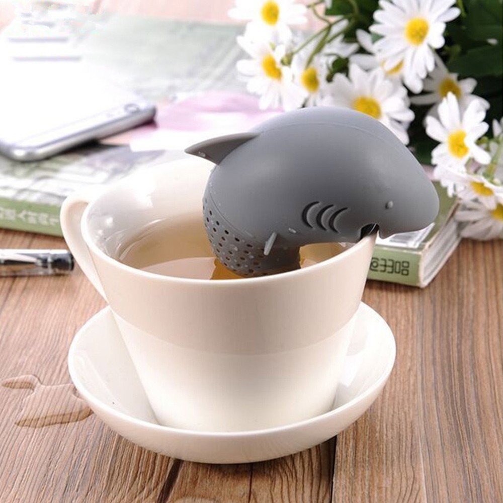 Silicon Animal Tea Infuser Strainer Food Grade Silicone Shark Tea Filter Diffuse