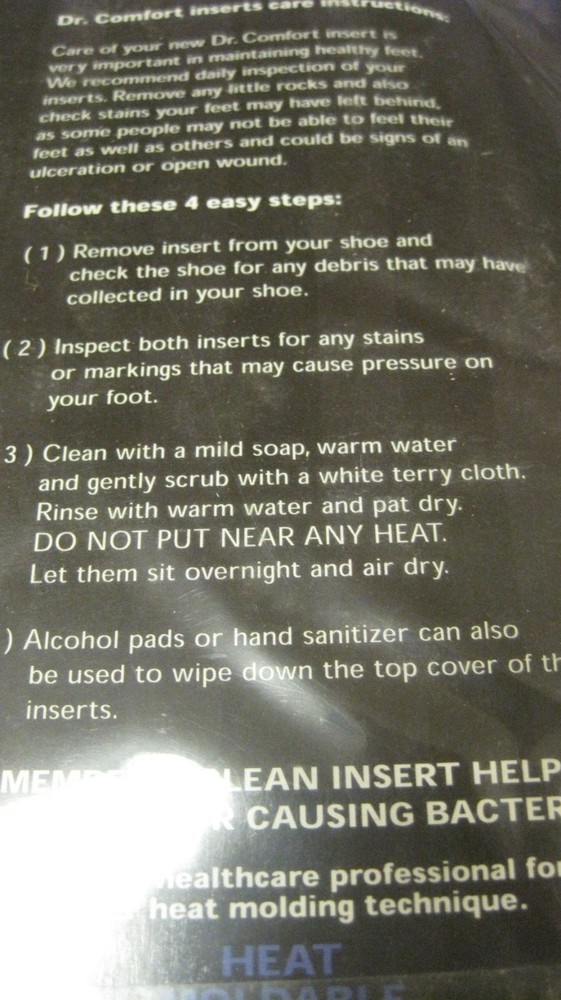 DR. COMFORT ~ HEAT MOLDABLE INSERTS,