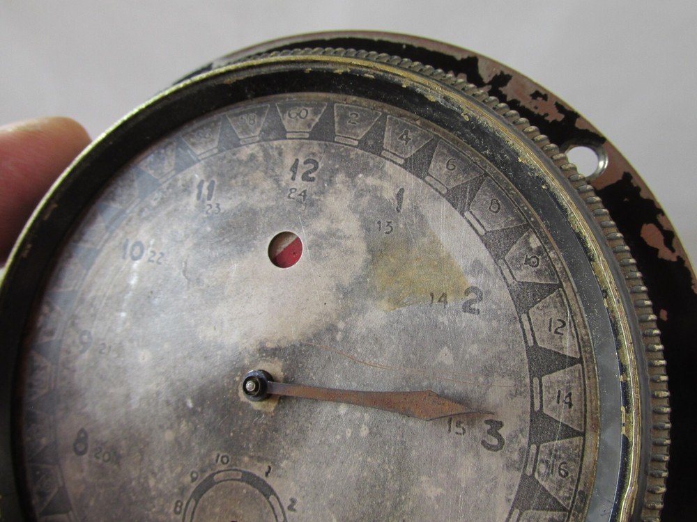 VINTAGE NAUTICAL DASHBOARD CHRONOMETER? CLOCK, RUN SOMETIME ,USED, FOR RESTORE