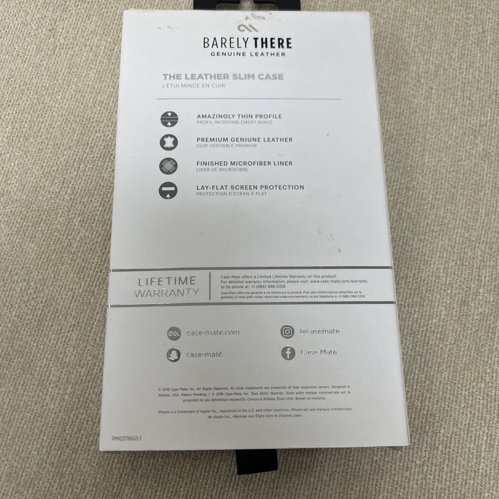 Case-Mate Barely There Genuine Leather - Black IPhone XS Max