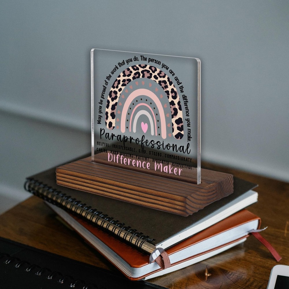 Paraprofessional Appreciation Gift Desk Sign, Difference Maker Thank You Gift...