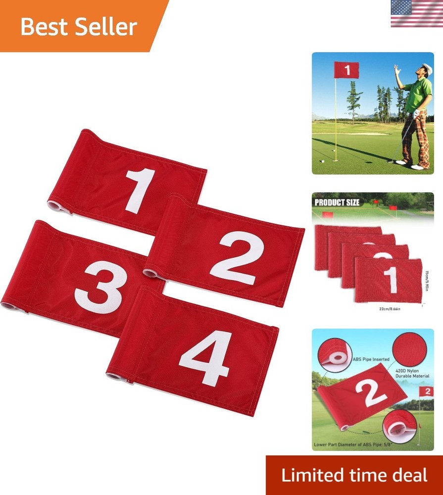 Durable Numbered Golf Flags - 4PCS 15x22cm Training Flags for Skill Improvement