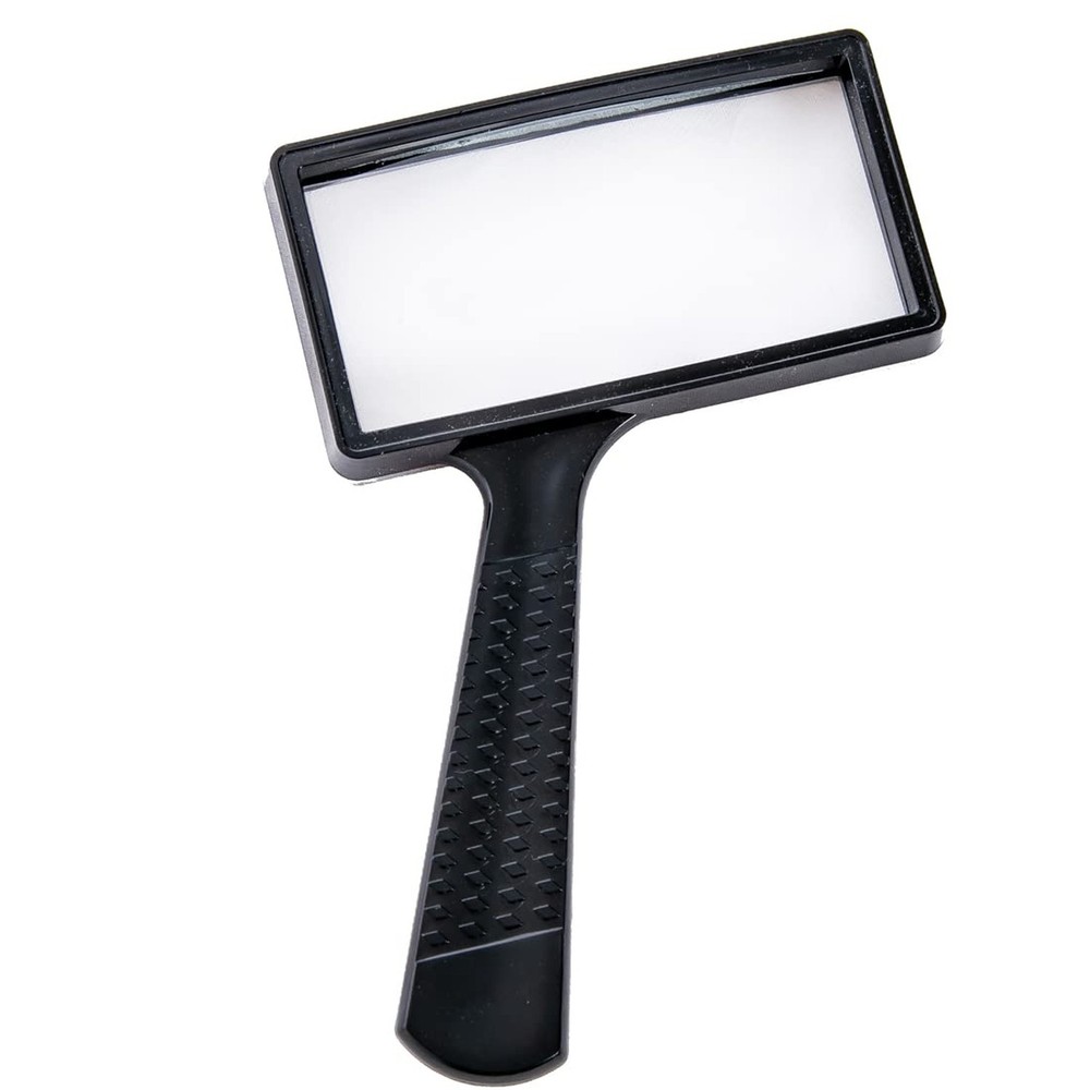 Large Rectangular Handheld Magnifying Glass，5X Magnification，4x2in