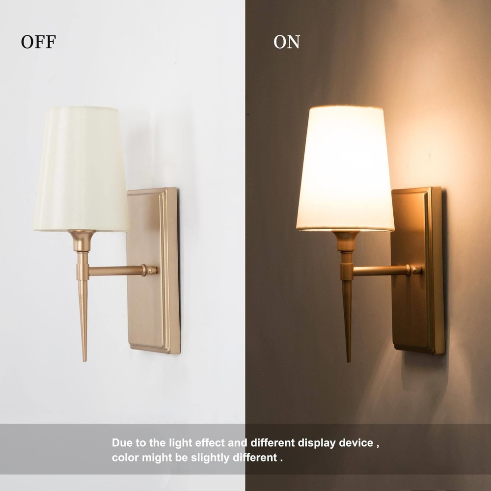 GEPOW Sconces Wall Lighting, Modern Gold Sconce with 1-Light,